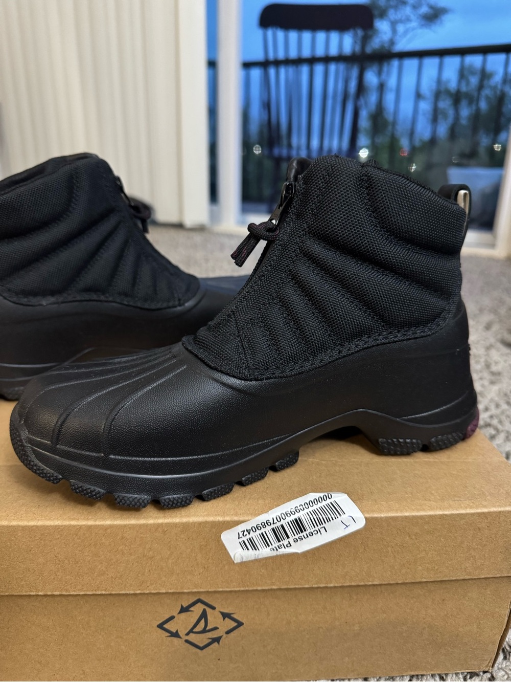 Womens Black Insulated Waterproof Winter Boots